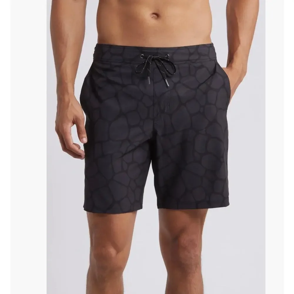Fair Harbor Shorts Mens XXL Black Pebbles Ozone Water Repellent Board Athletic